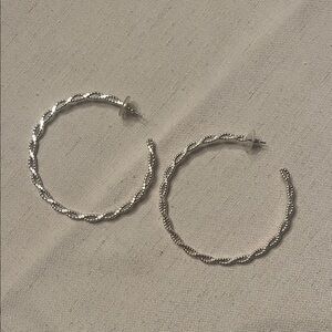 Park Lane Twisted Silver Hoop Earrings